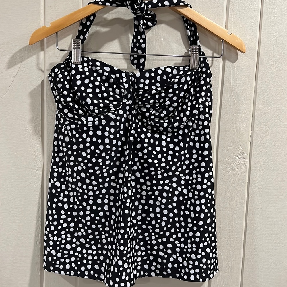 Smart & Sexy Swim Black & White Polka Dot Swim Top